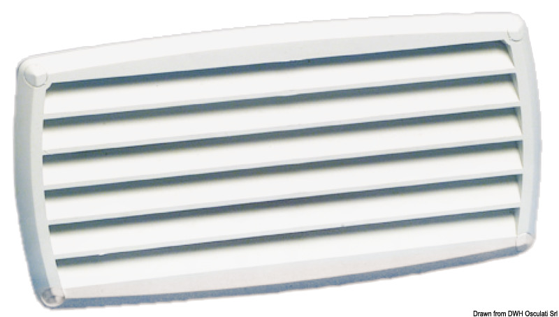 ABS louvred vent black 201x101 mm