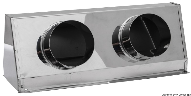 SS container for 2 x 75mm Ø tube