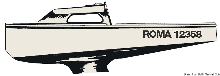 Self-adhesif plastic V black 20cm