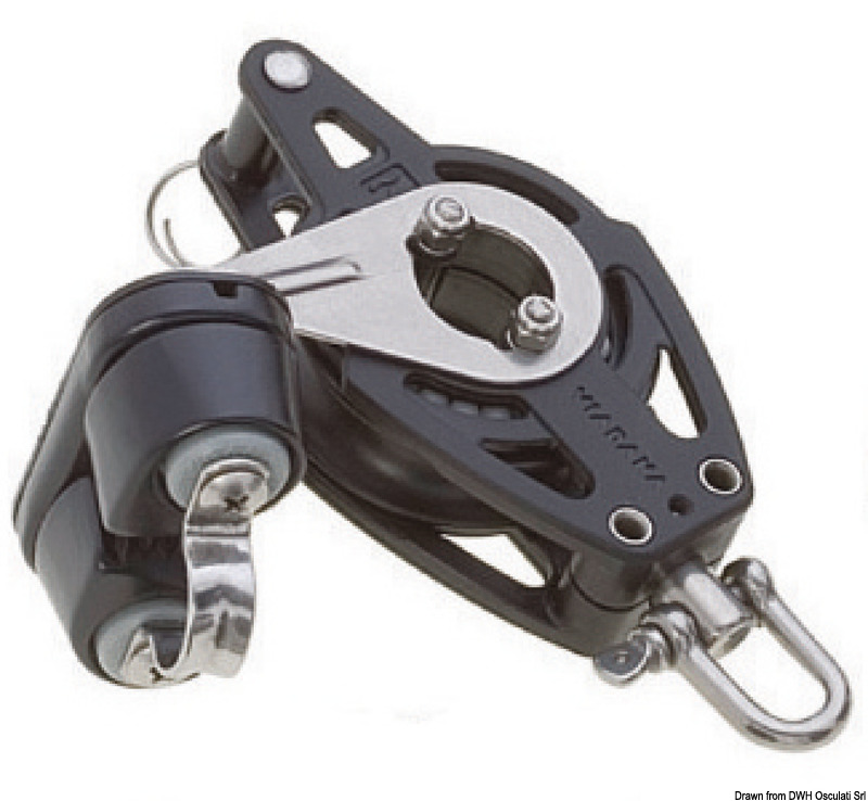 Single block w/becket u. cam cleat B