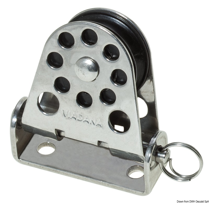 Vertical pivoting block Ø 28 mm for lines 8 mm