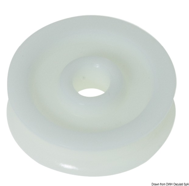 Delrin pulley 45 mm for lines Ø 10 mm white
