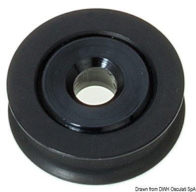 Aluminium pulley 28 mm for lines 4 mm