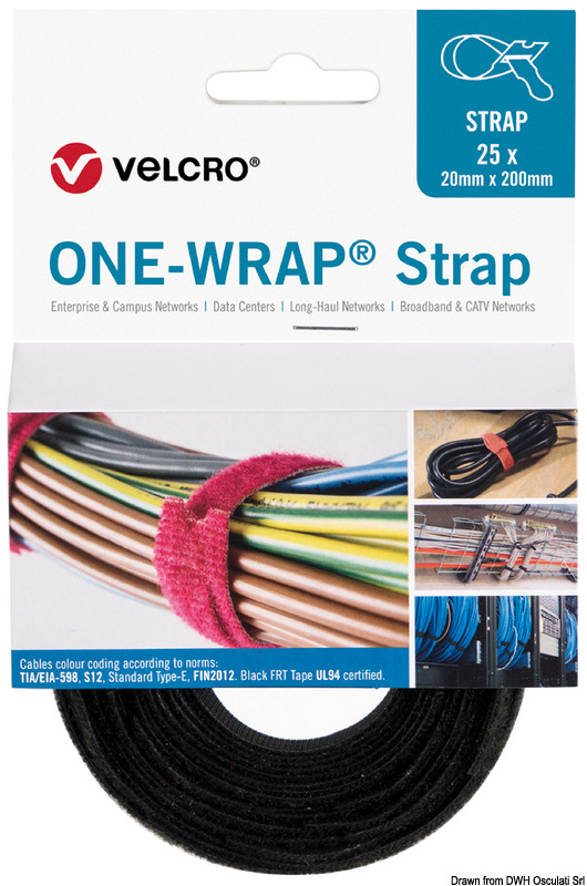 VELCRO®Brand ONE-WRAP® ties 20x200mm black 25pcs