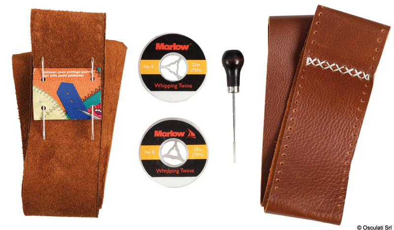 Kit to cover steering wheels w/leather brown