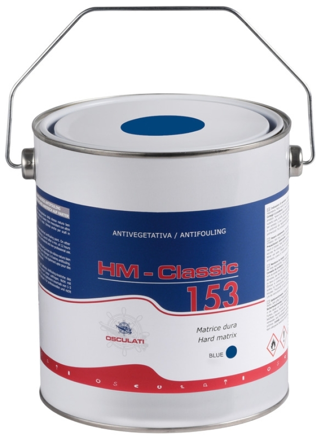 HM 153 - balta 2.5L Cietas matricas pretapaugšanas krāsa uz vara sāli nesaturošu organisko biocīdu bāzes.