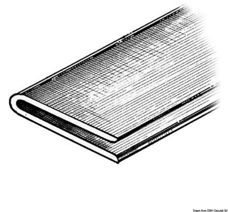 Rubbing strake 2x2x40 mm grey RAL 7035