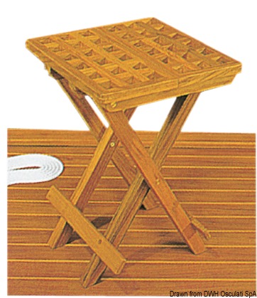 Foldable teak stool 30x30x45 cm