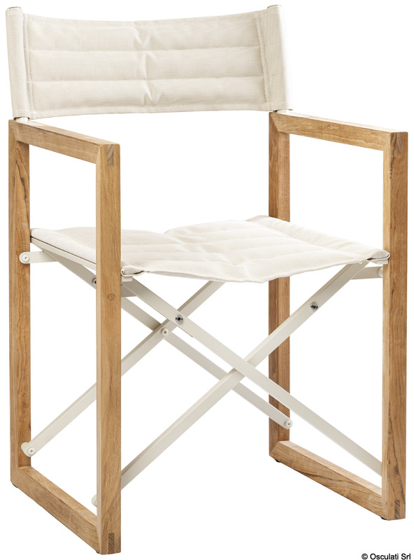 Teak folding chair The Square linen