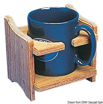 Teak cup & tin holder 125x115x100 mm