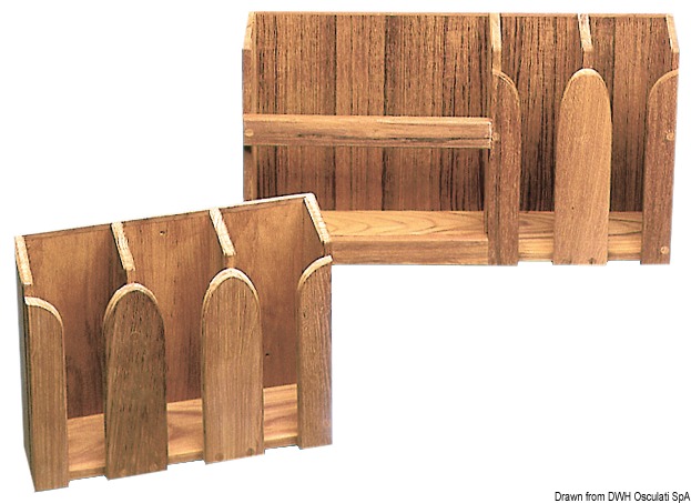 Teak dishes rack 490x106x228 mm