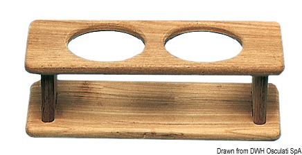 Teak two-bottle rack holder 260x115x105 mm