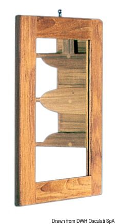 Teak toilet mirror 275x375 mm
