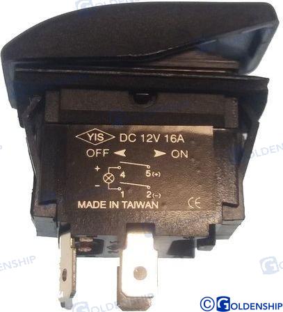 Switch ON-OFF illuminaton 15A 12V 4 contacts 37x21mm