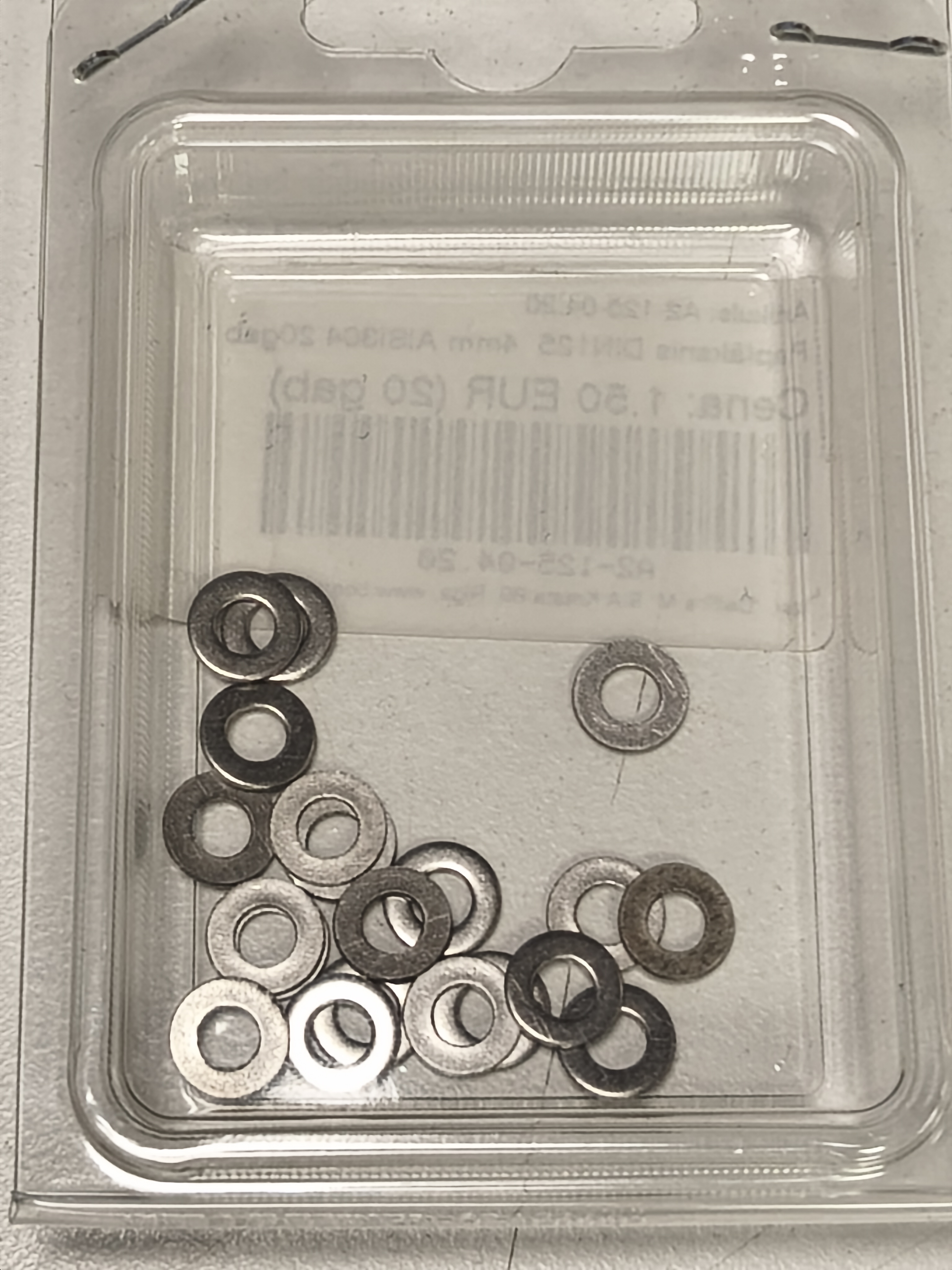 DIN 125 Washer, Ø4 mm, AISI 304 - 20 pcs.