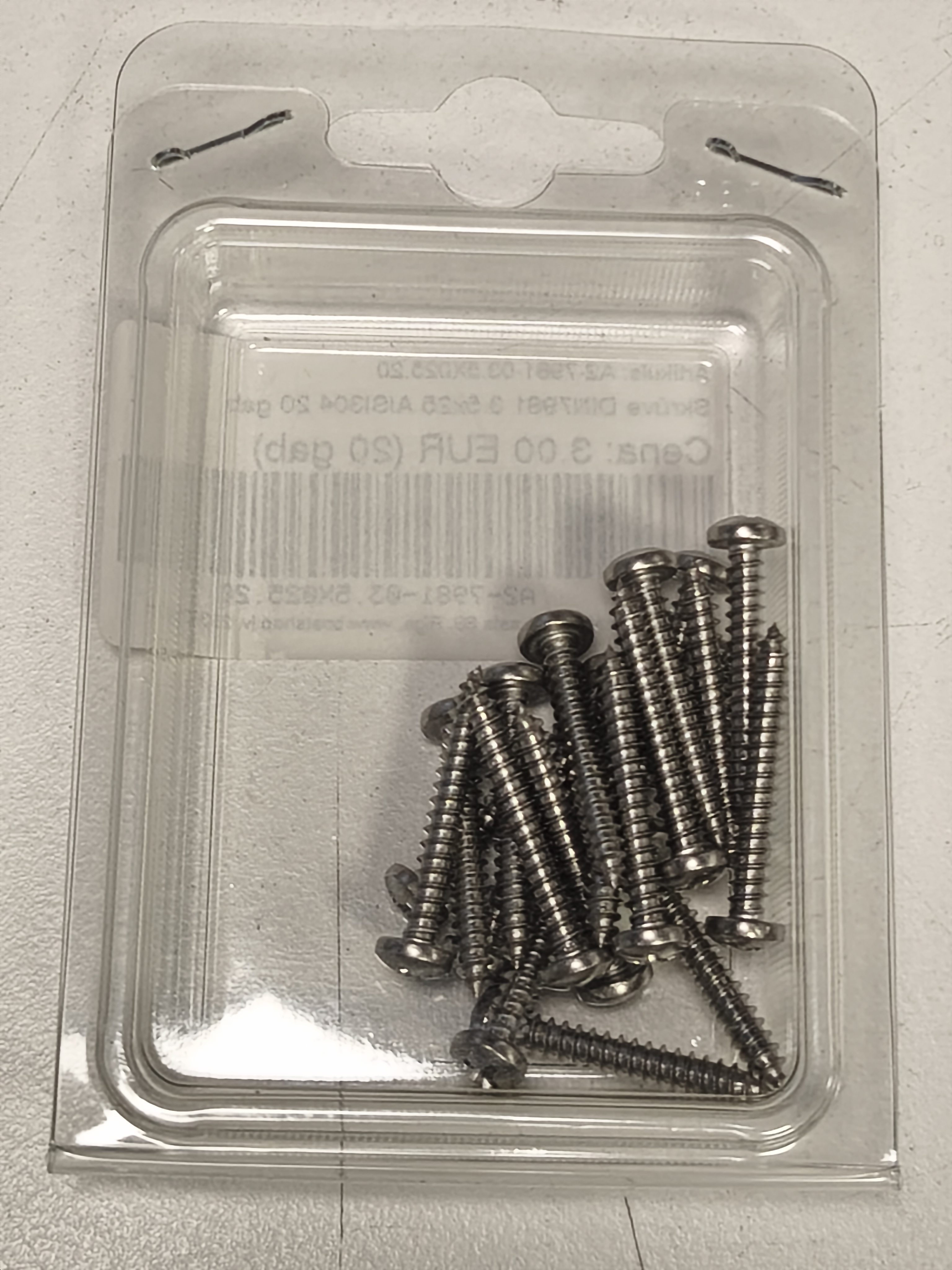 DIN 7981 3.5x25 AISI 304 Screw - 20 pcs.