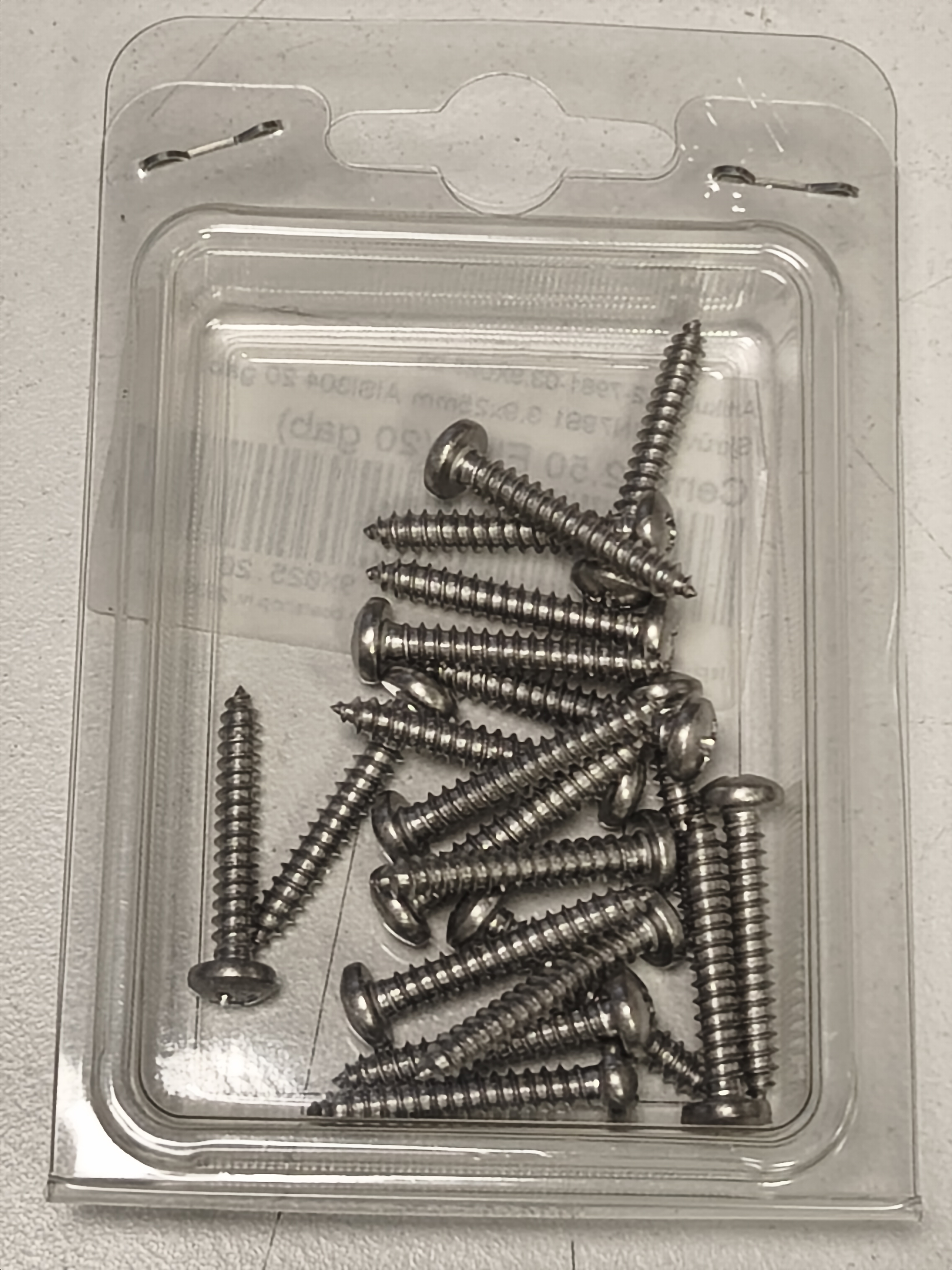 DIN 7981 Screw, 3.9 x 25 mm, AISI 304, 20 pcs.