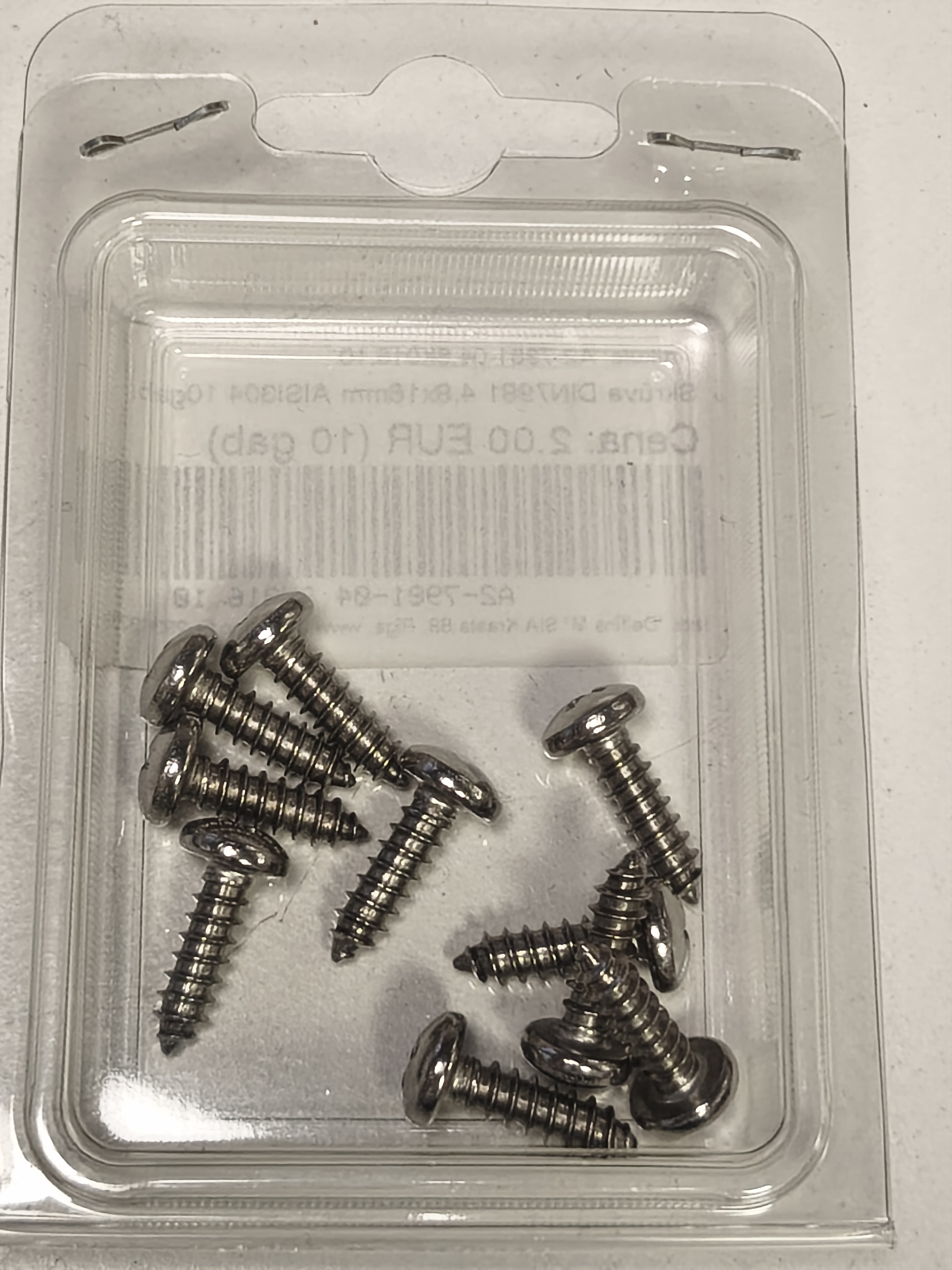 DIN 7981 Screw, 4.8 x 16 mm, AISI 304, 10 pcs.
