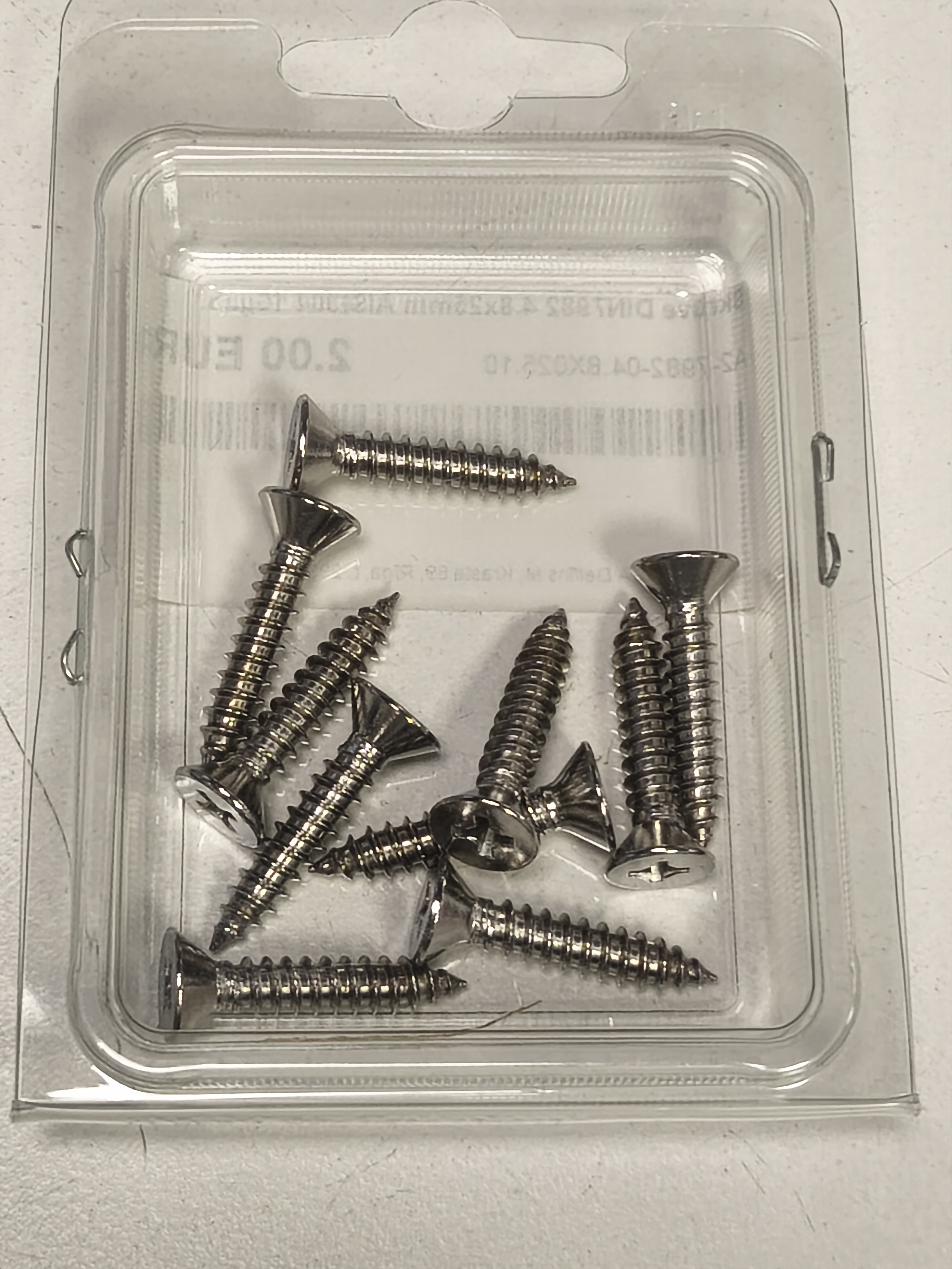 DIN 7982 Screw, 4.8 x 25 mm, AISI 304, 10 pcs.