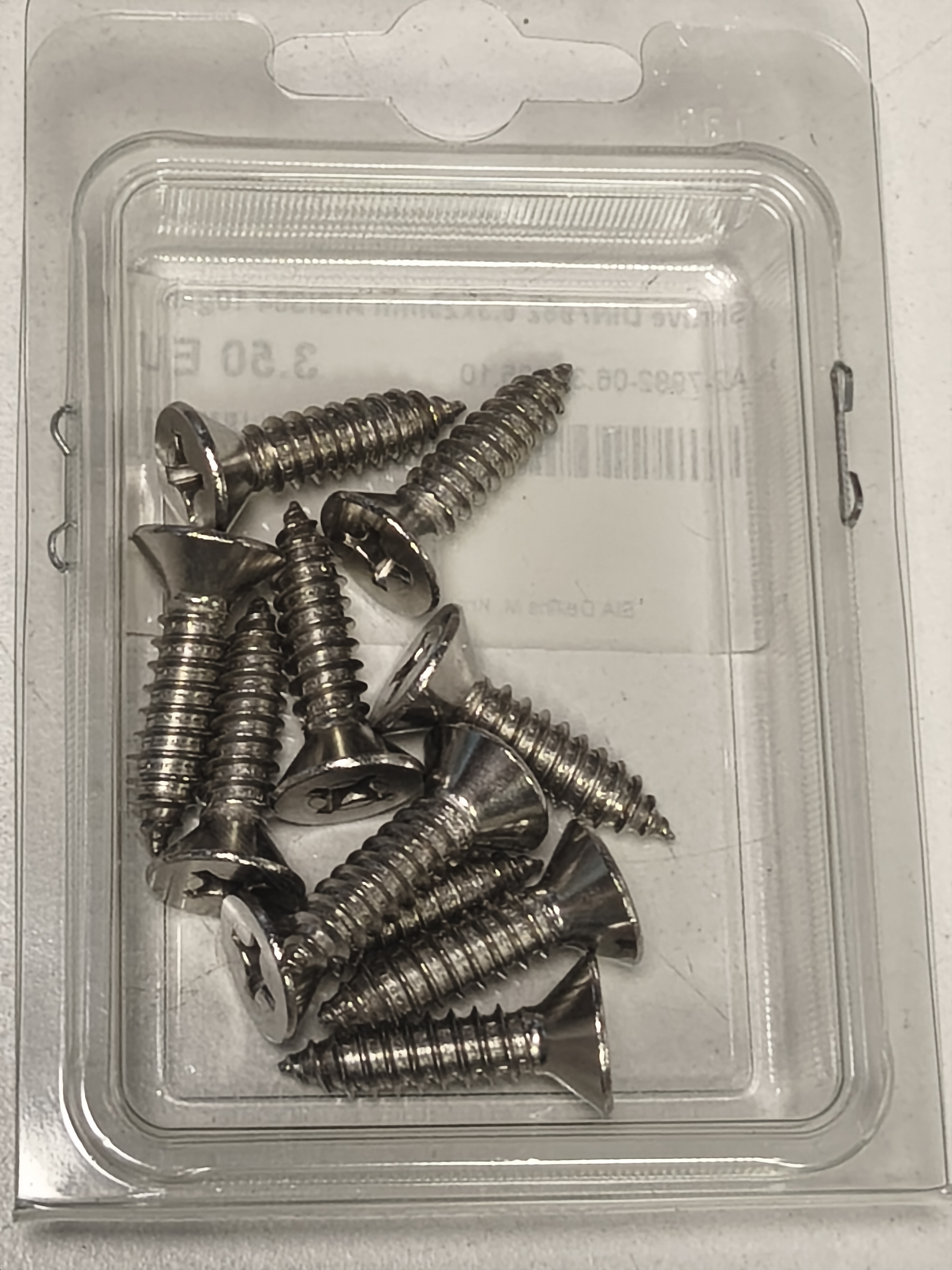 DIN 7982 Screw, 6.3 x 25 mm, AISI 304, 10 pcs.