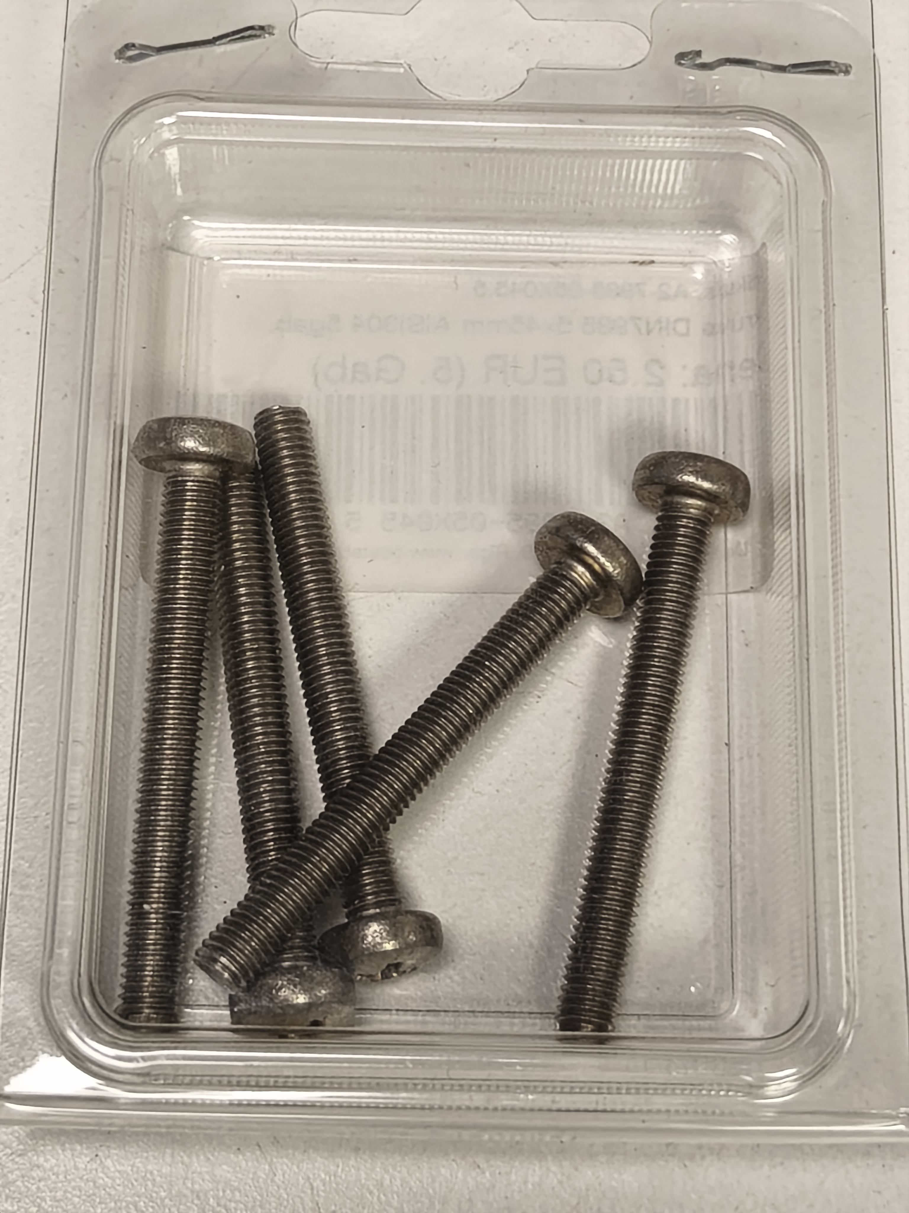DIN 7985 Screw, 5x45 mm, AISI 304, 5 pcs.