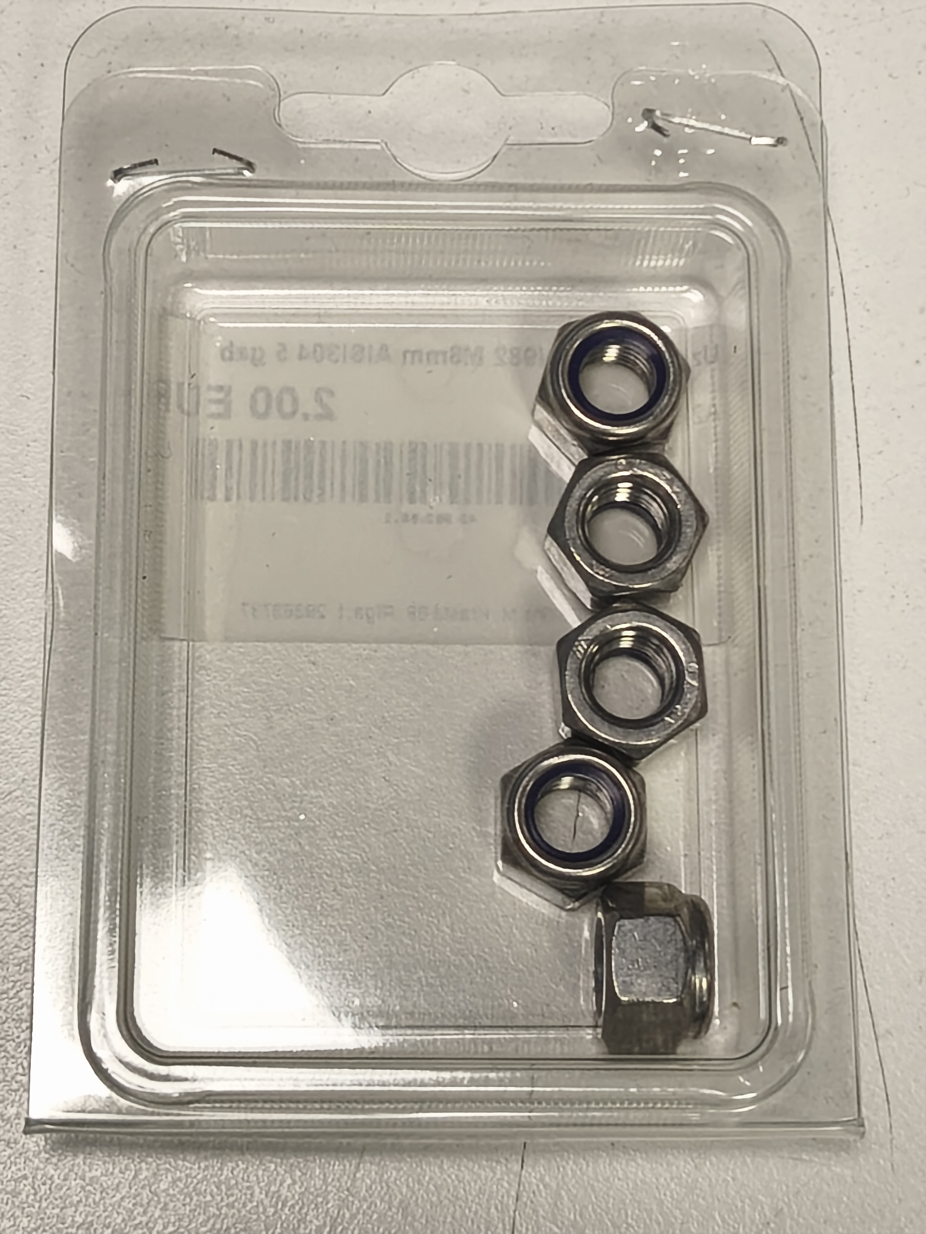 DIN 982 M8 mm AISI 304 Nut - 5 pcs.