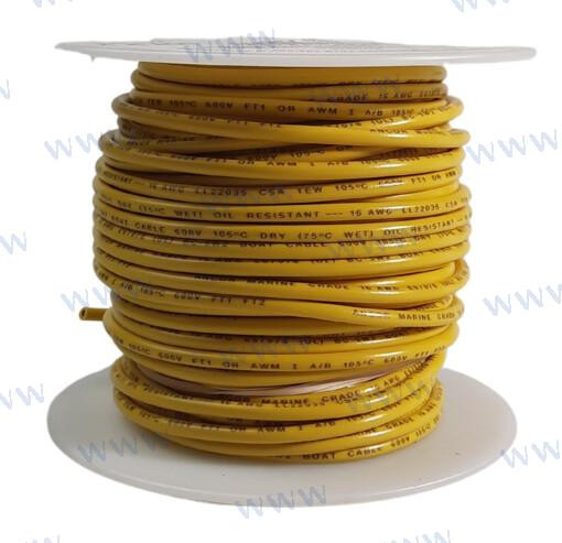 tinned cooper wire 16awg (1mm²) yellow 100ft 30m