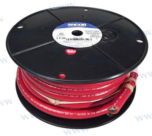 tinned copper wire 00awg (67mm²) red 15m