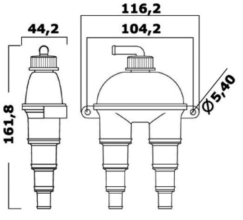 Antisifons 92x150 mm Ø13/19/25/32 mm