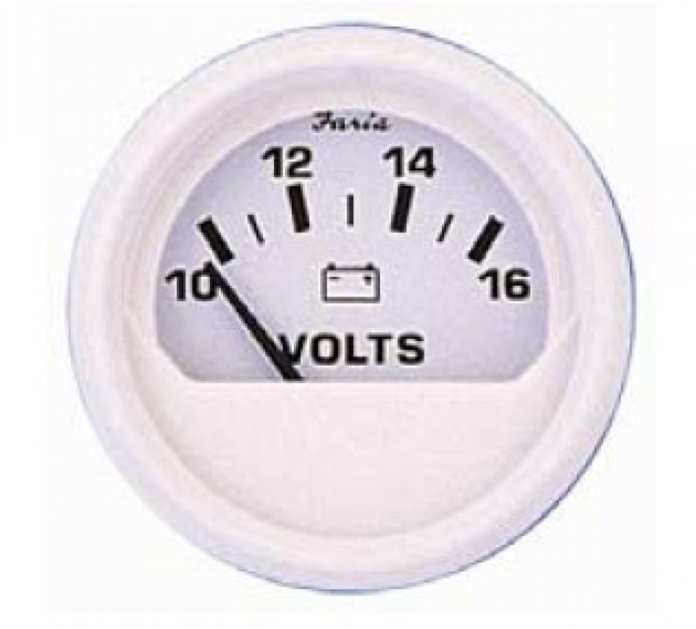 Voltmeter 10-16V, (white)