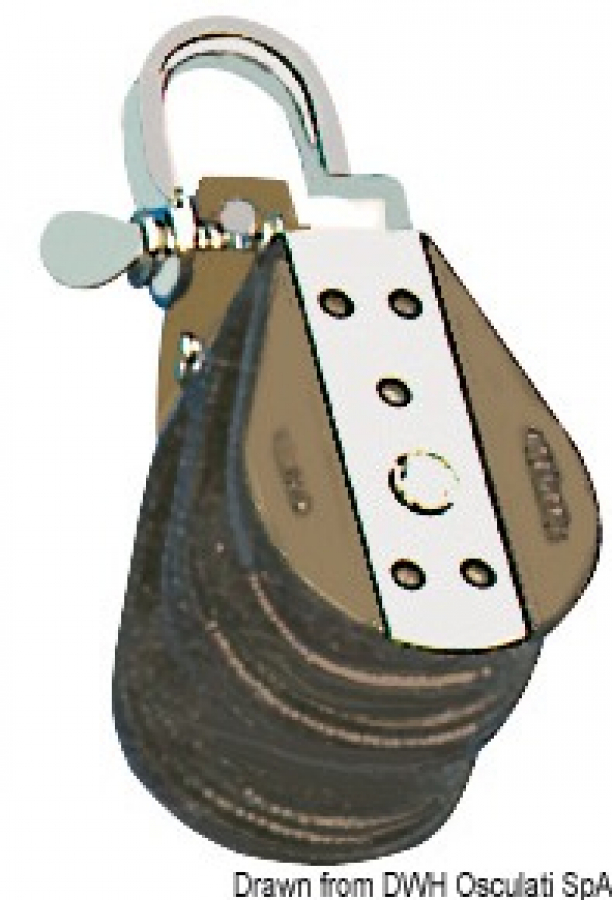Block 2 pulleys d8mm L150kg B750kg VIADANA