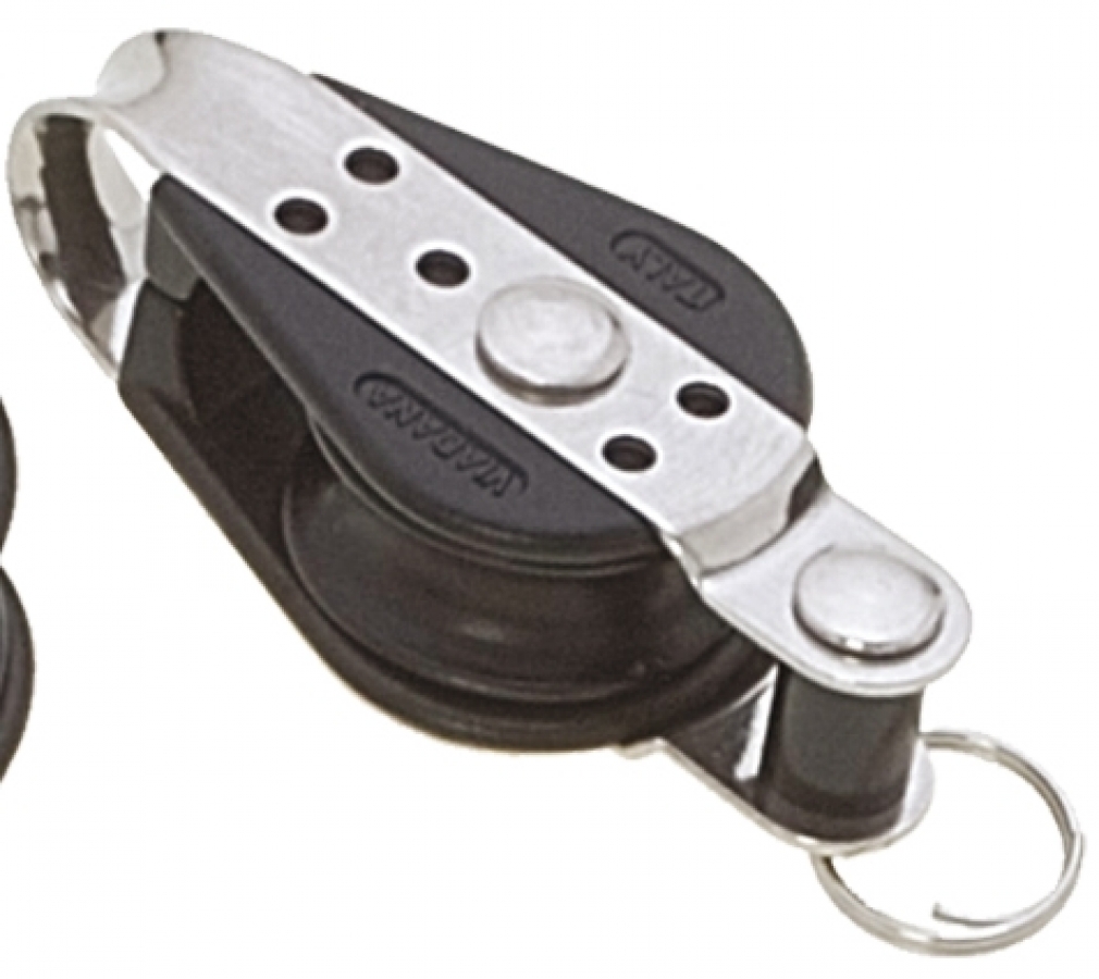 Single block with fixed joint and becket 22mm, D 6mm, 100kg, maximum load 700kg