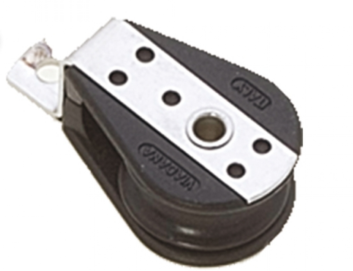 Single cheek block.  Breaking load 700 Kg.  Hole diameter 4 mm. 22mm , D6mm, 100kg