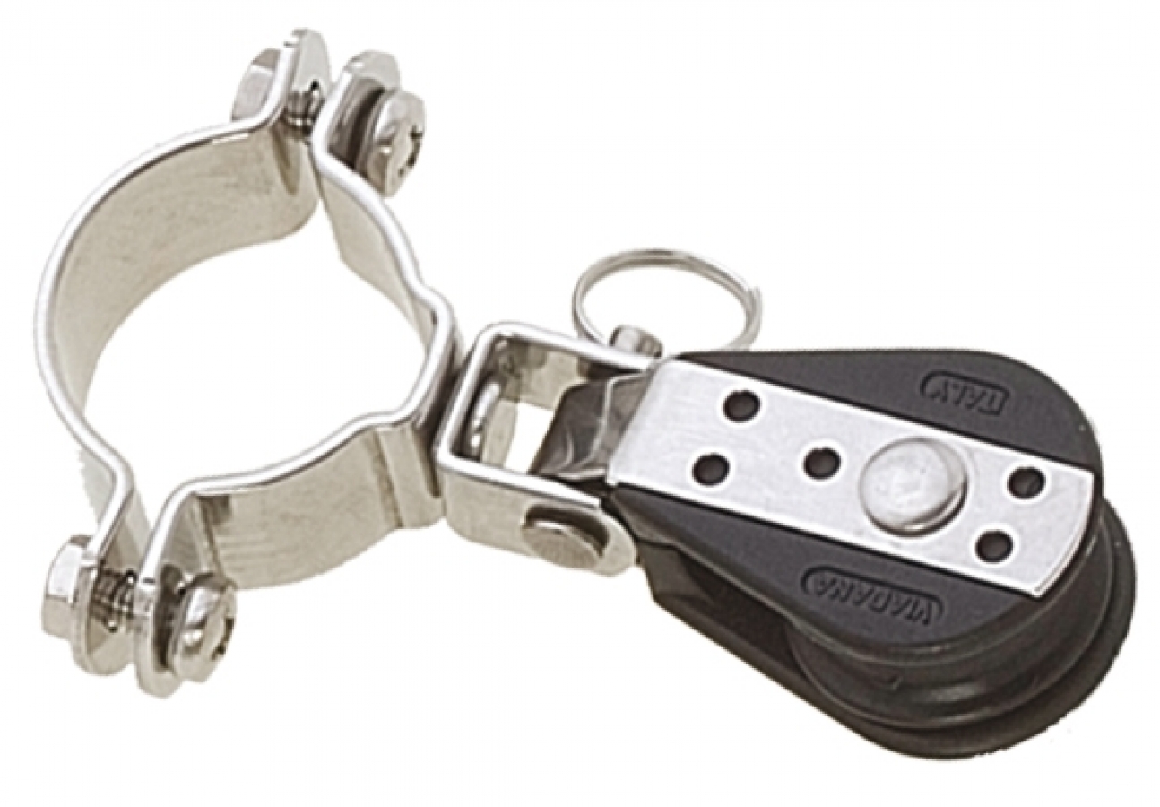 Single block with swivel joint on curved base, 22mm , D6mm, 100kg , Max load 700kg