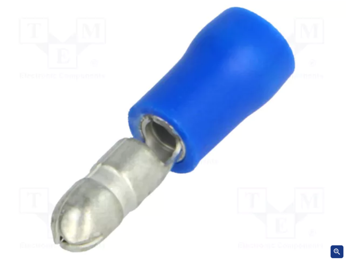 Cable nozzle - round type - brass - M d4mm - 1.5-2.5mm - blue 10 pcs.