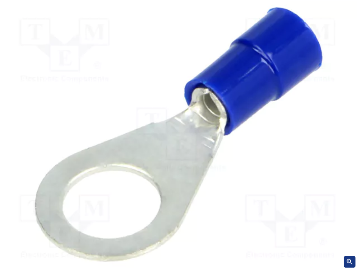 Cable nozzle - ring type - copper - M8 D8.2mm - 1.5-2.5mm2 - Blue 10pcs.