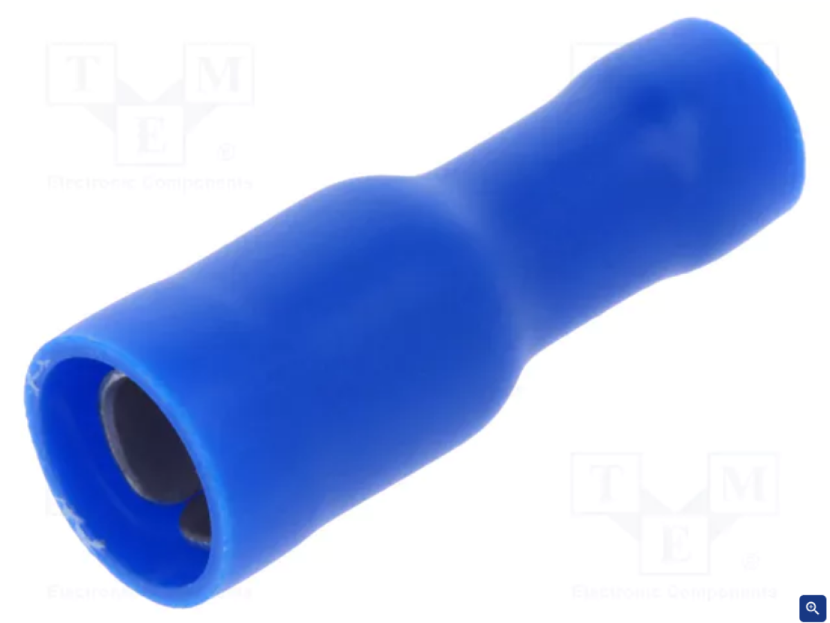 Cable nozzle - round type - brass - F d5mm - 1.5-2.5mm - blue 10pcs.