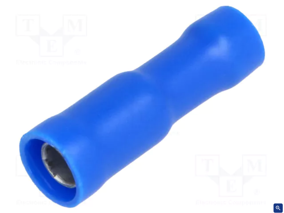 Cable nozzle - brass - round type - F D4mm - 1.5-2.5mm - blue 10pcs.