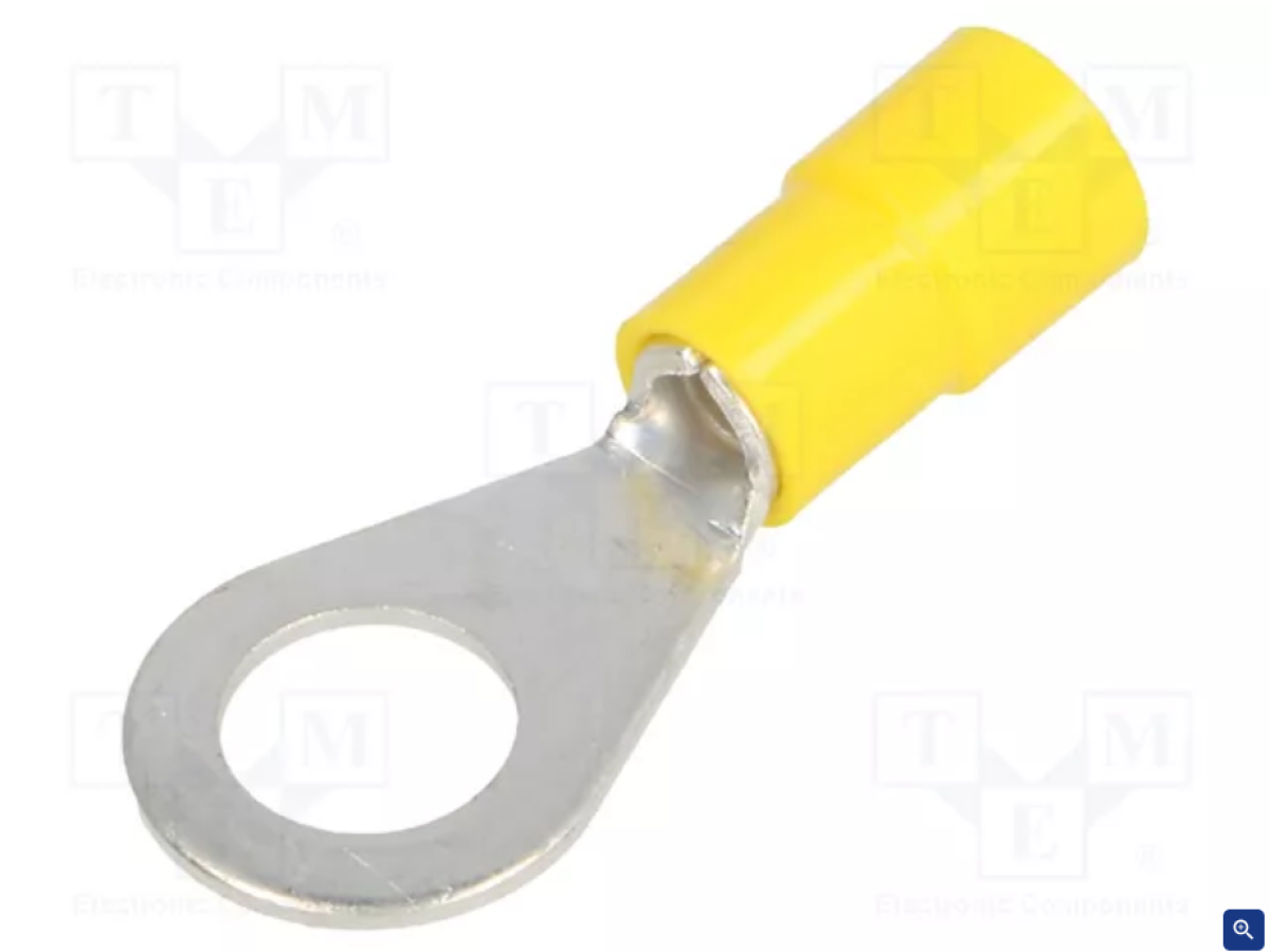 Cable nozzle - ring type - copper - m8 d8.2mm 4-6mm2 - yellow - 10 pcs.
