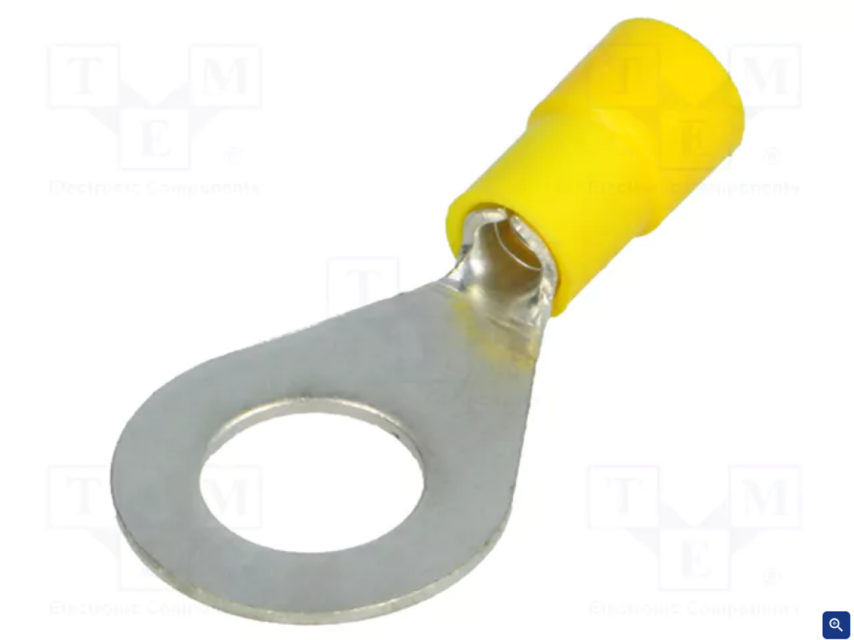 Cable nozzle - ring type - copper - m10 d10.5mm 4-6mm - yellow - 10 pcs.