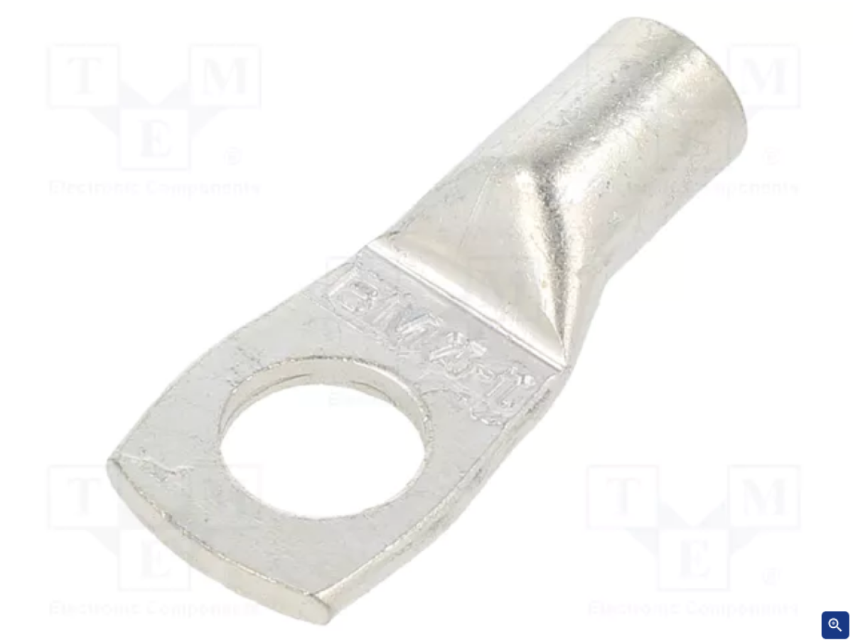 Cable nozzle - copper - ring tube - M10 25mm2 - Tinned