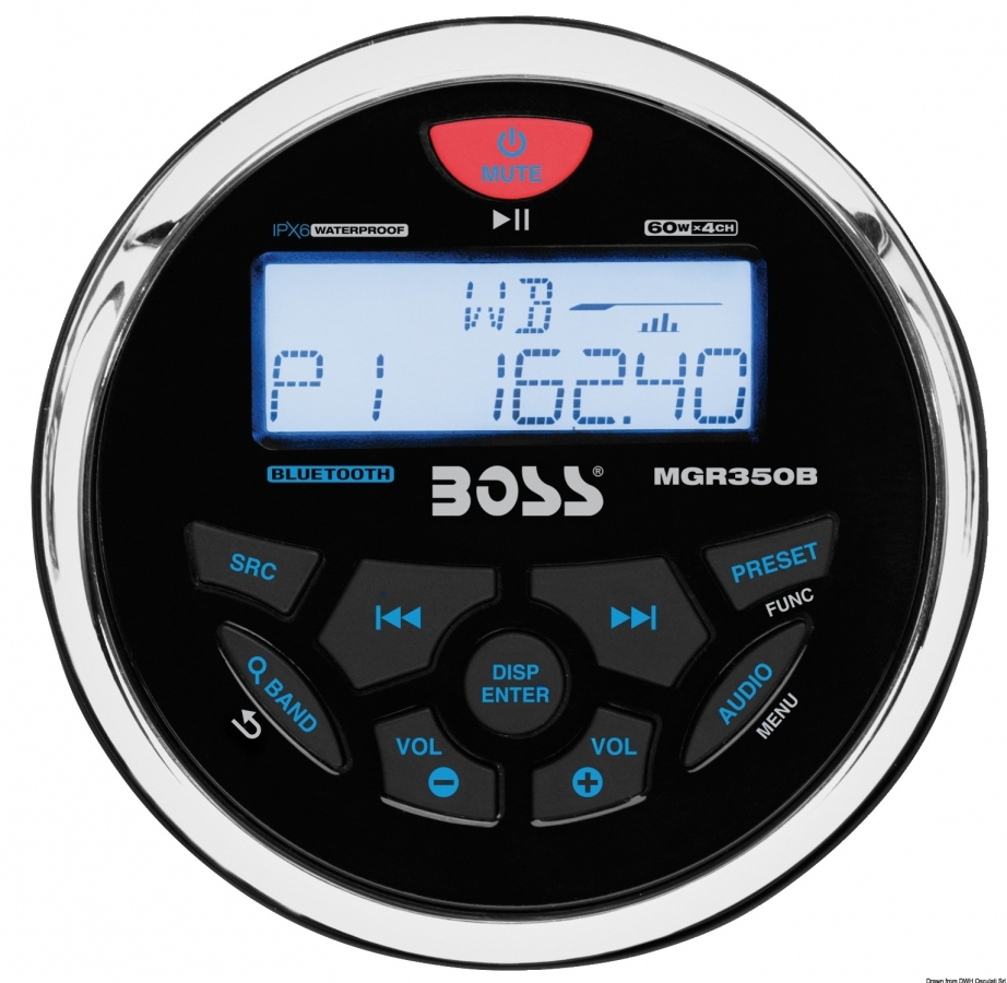 BOSS FM/AM/Bluetooth/USB/MP3 radio 150W RMS 76-mm Ø