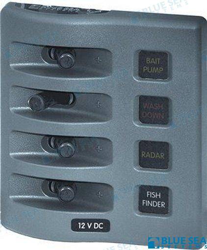 panel wd 12vdc fused 4 pos gray