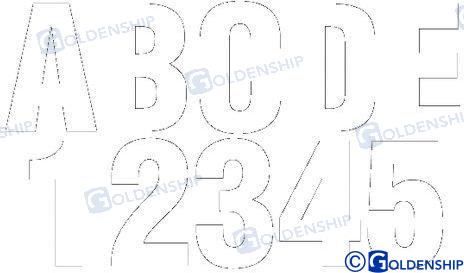 Letters and numbers-white height 8 cm. From each symbol 4 pcs.