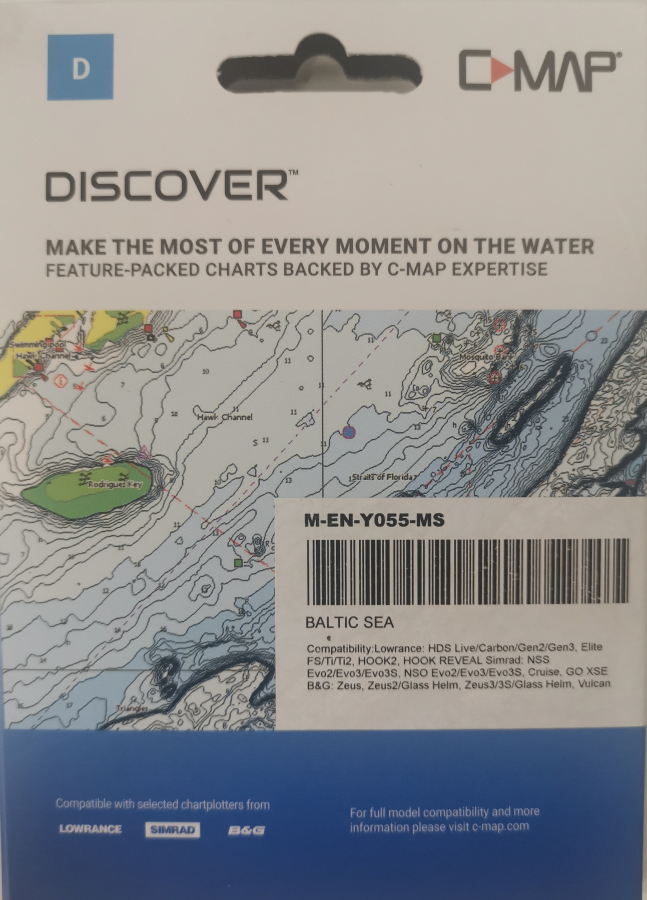 Континентальная карта Балтийского моря C-MAP MAX-N+ для Lowrance, Simrad, BG