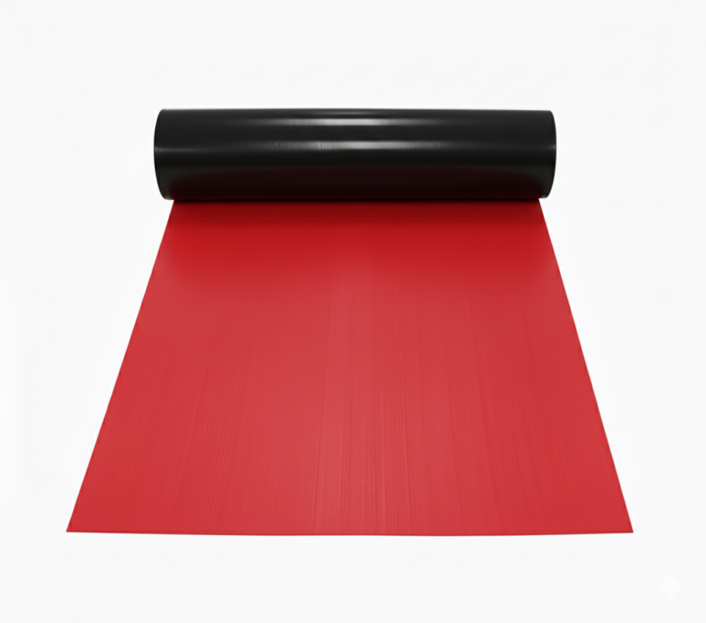 Boat Flooring Comfort Deck - Brushed EVA/PE - Red/Black - 2.4mx1.2mxH6mm - 3M Self-Adhesive