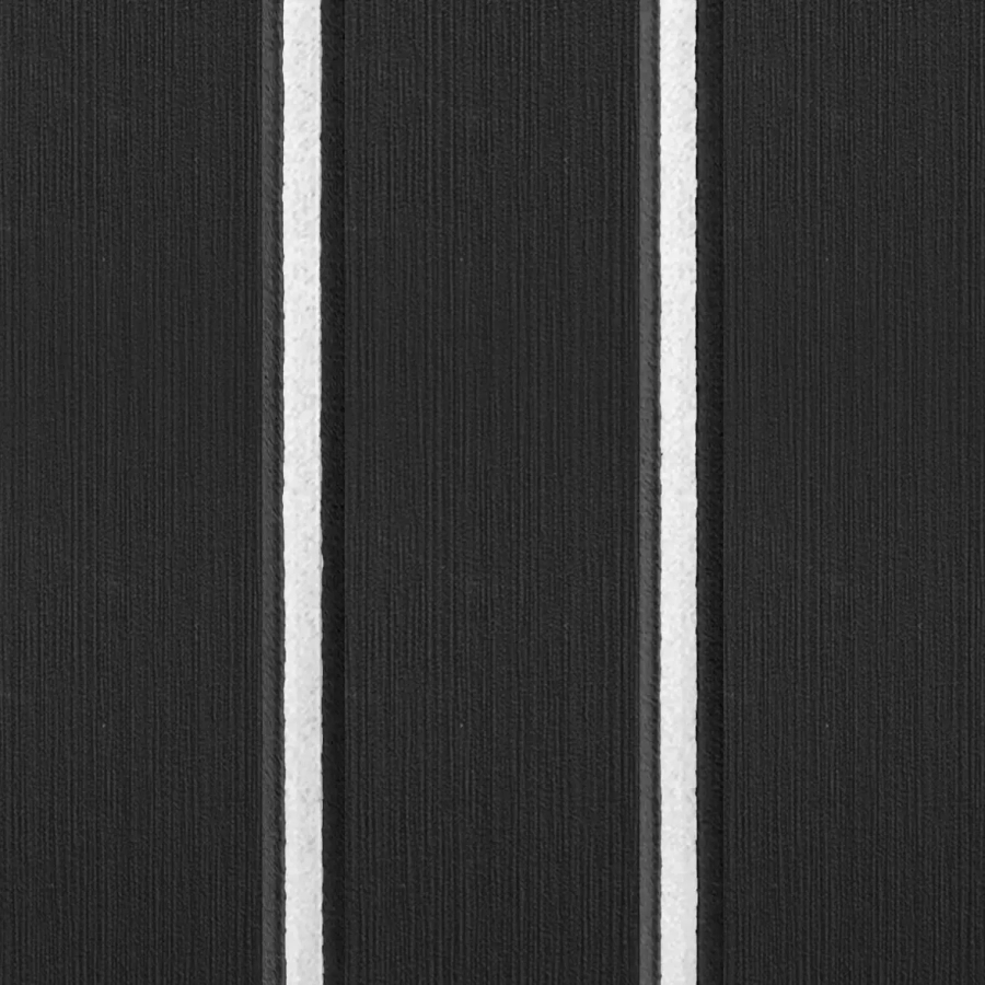 Boat Flooring Comfort Deck - V Grooved EVA/PE - Black/White - 2.4mx1.2mxH6mm - 3M Self-Adhesive