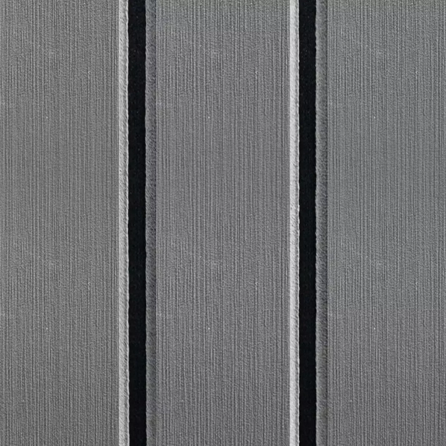 Boat Flooring Comfort Deck - V Grooved EVA/PE - Medium Gray/Black - 2.4mx1.2mxH6mm - 3M Self-Adhesive