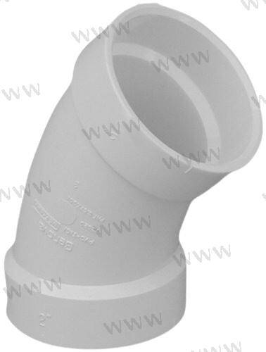 3.00" x 45 deg elbow, white
