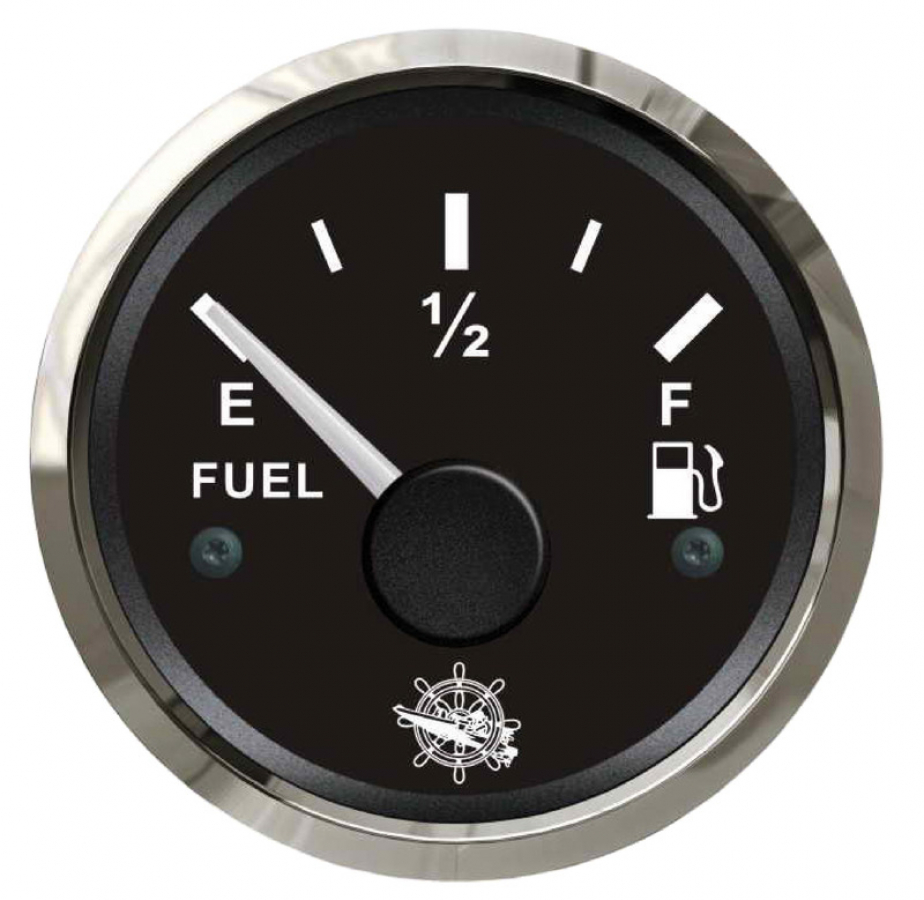 Fuel level indicator - black/glossy 240/30ohm and 0/190ohm - switchable - drill Ø51mm
